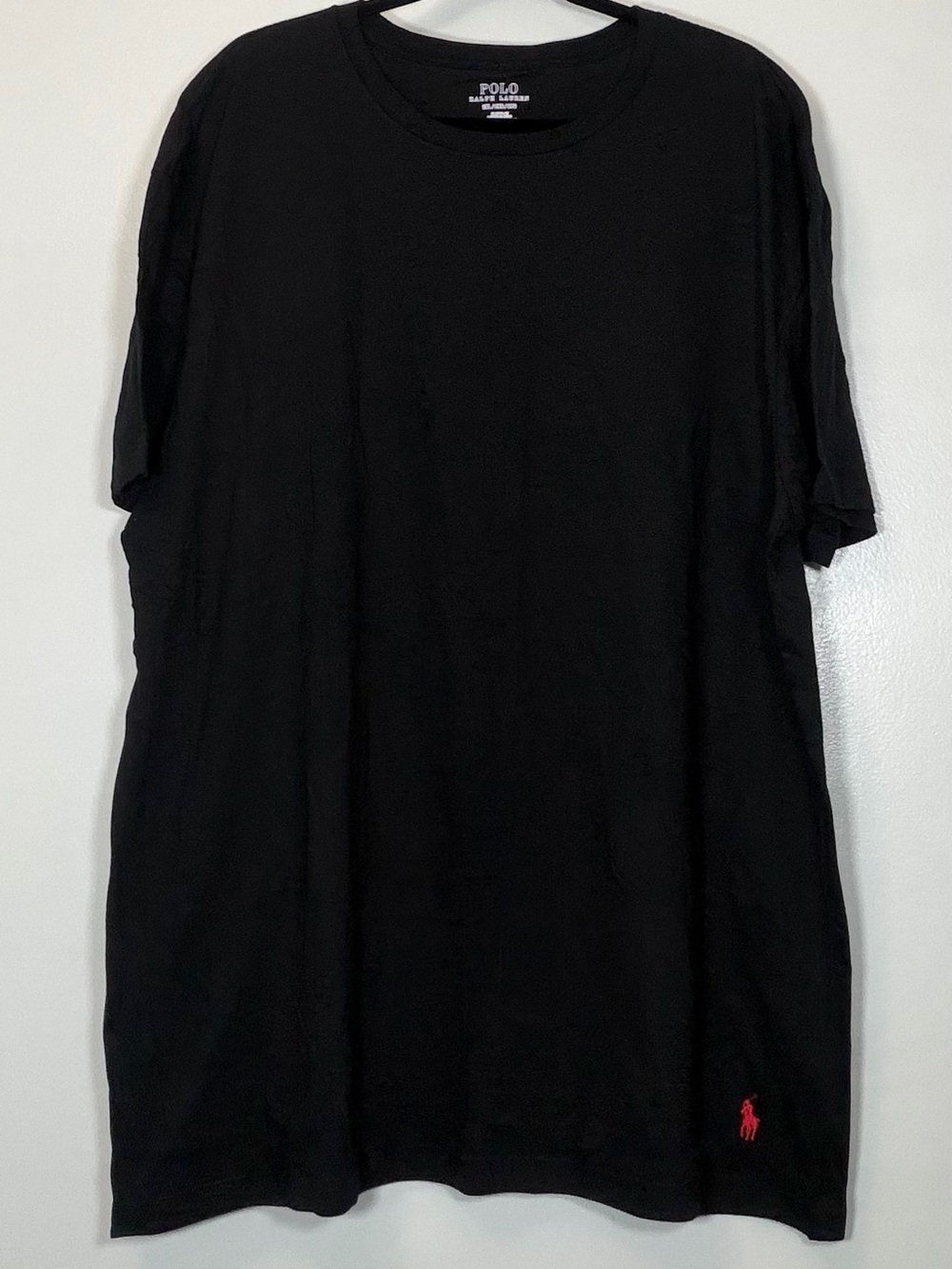 🆕 Polo by Ralph Lauren Black Short Sleeve Crewneck Tee with Red Pony